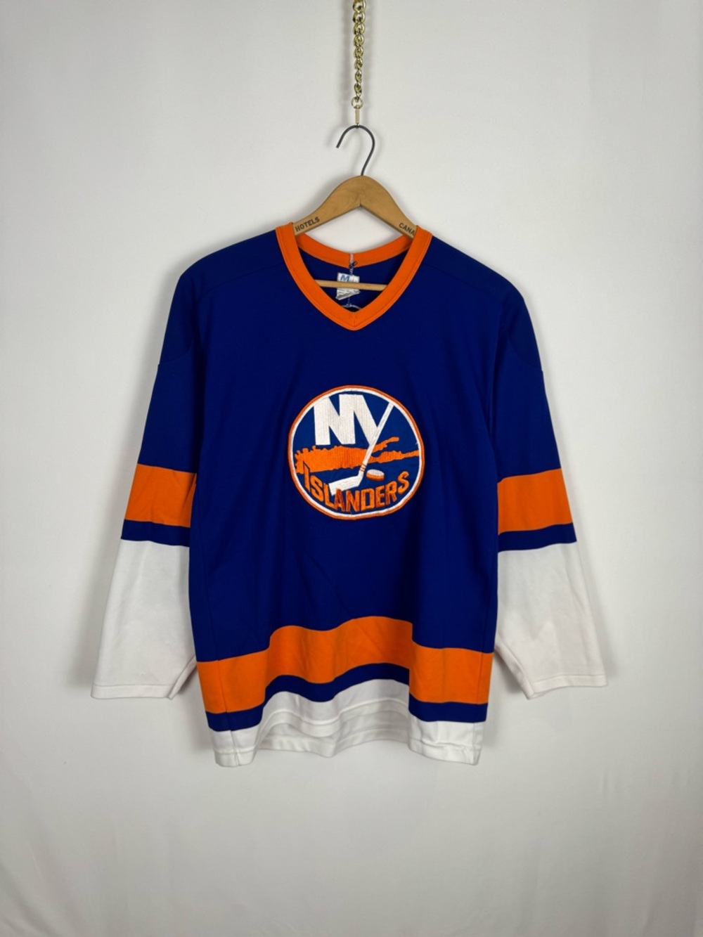 Vintage 90s NY Islanders Blue and Orange Hockey Jersey